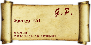 György Pál névjegykártya